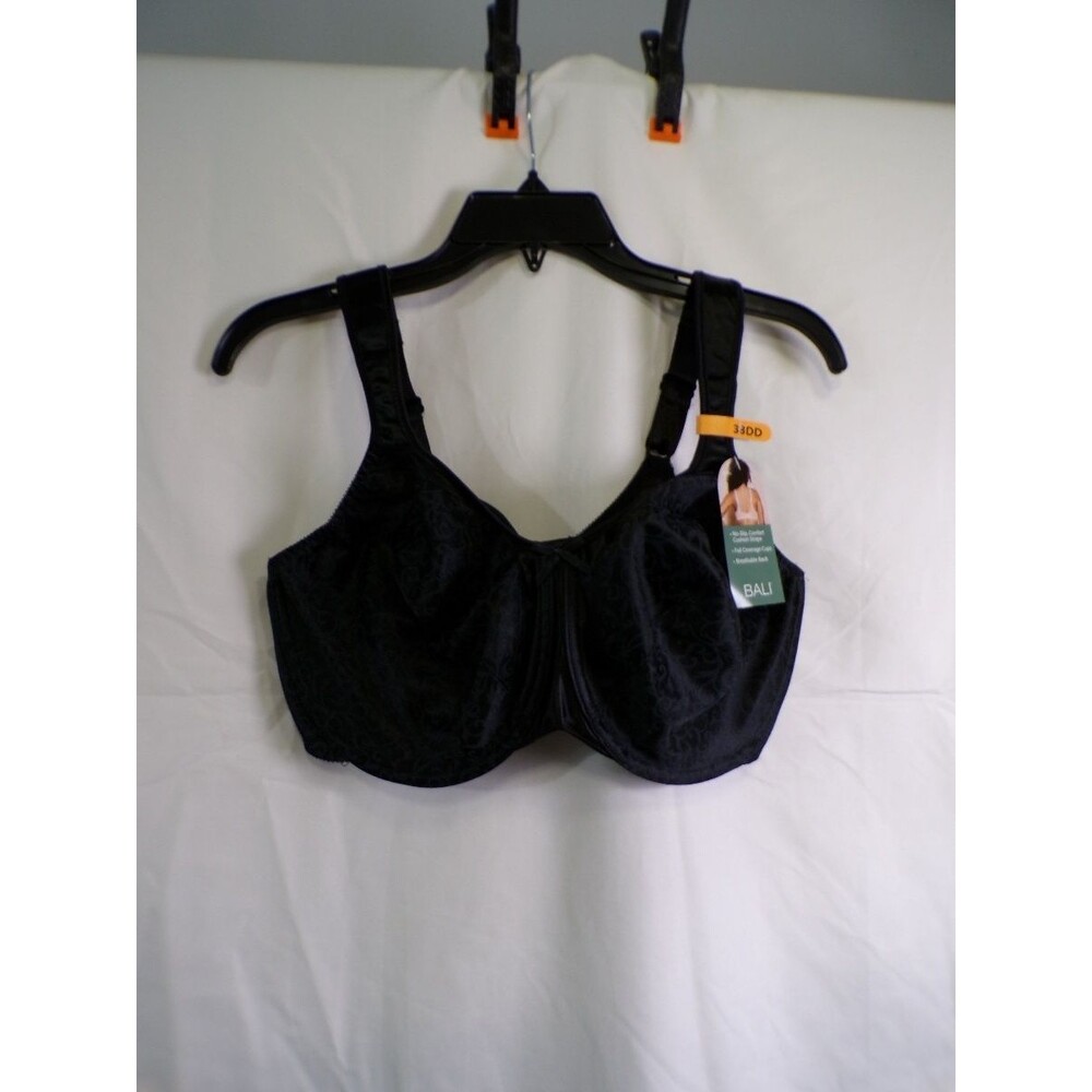 Bali DF3562 Women's Black Minimizer Underwire Bra 38DD Full Coverage